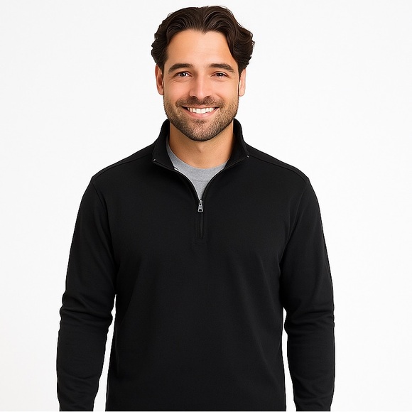 Weatherproof Vintage Black Quarter Zip Pullover Sweater Size XXL Cotton Blender - Picture 1 of 9